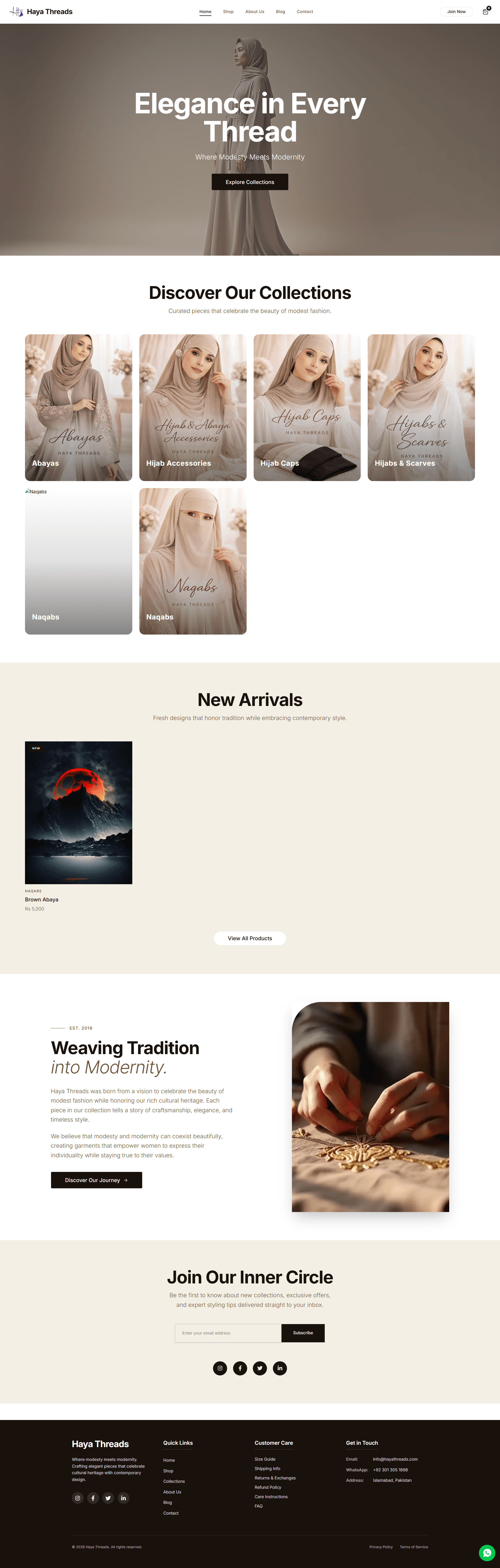 Haya Threads – E-commerce